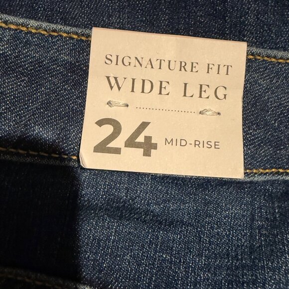 NWT Lane Bryant Signature Fit Wide Leg Womens Plus Sz 24 Dark Wash Denim Jeans - Picture 7 of 11